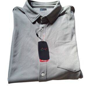 Greg Norman Collection Performance Shirt XXL Gray Short Sleeve Golf Stretch